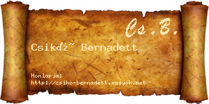 Csikó Bernadett névjegykártya